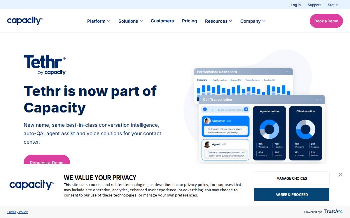 Tethr website preview