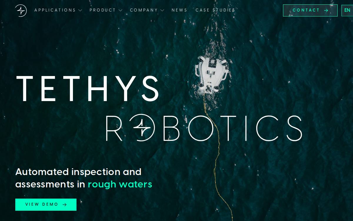 Tethys Robotics website preview