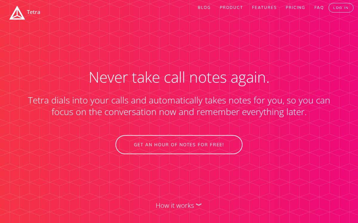 Tetra website preview