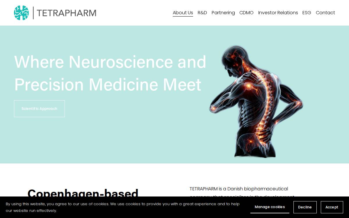 Tetra Pharm website preview