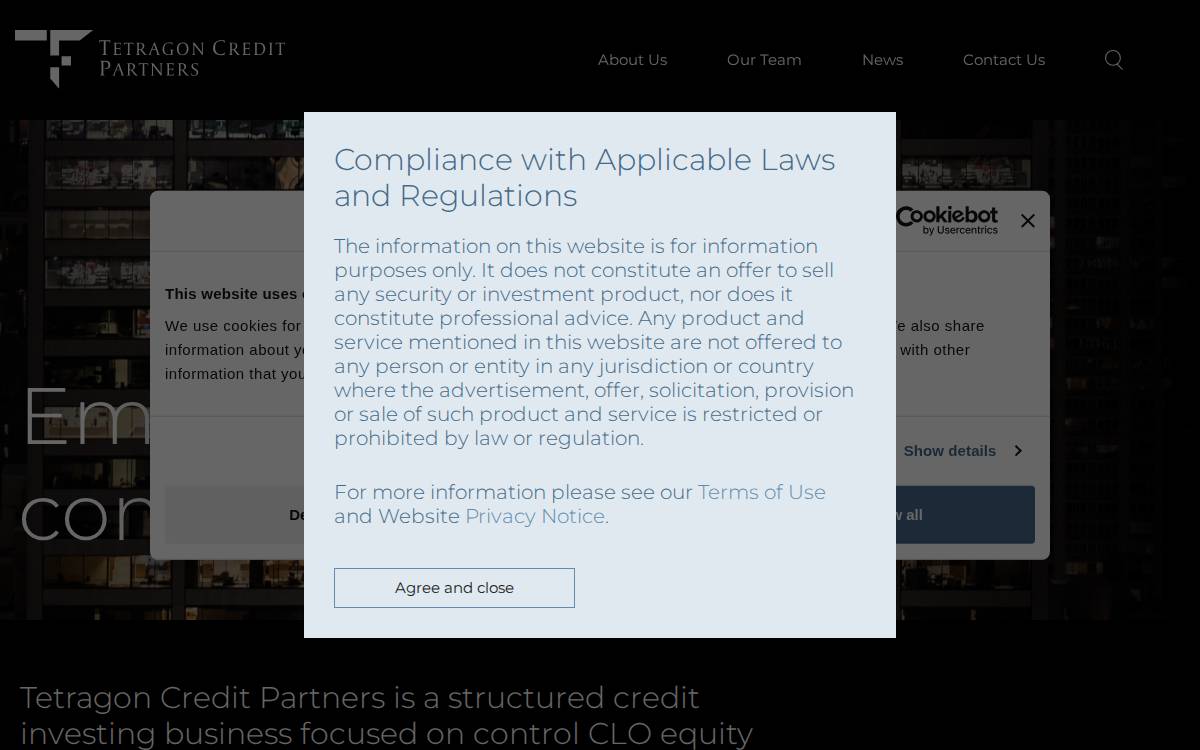 Tetragon Credit Partners website preview
