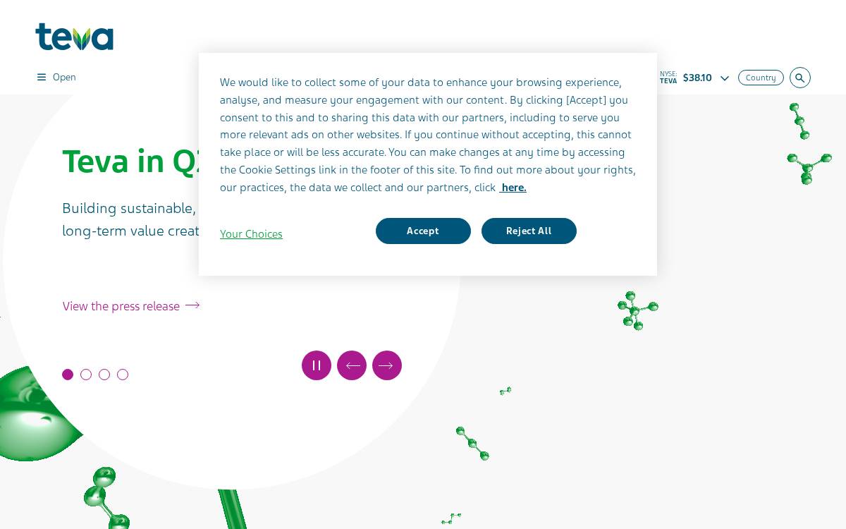 Teva website preview