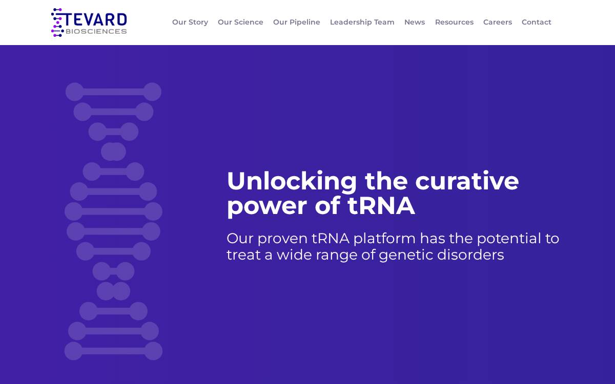 Tevard Biosciences website preview