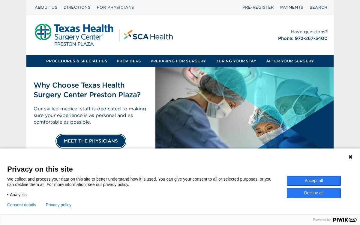 Texas Health Surgery Center Preston Plaza website preview