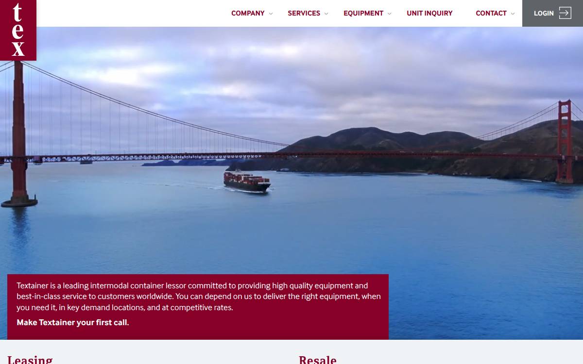 Textainer website preview