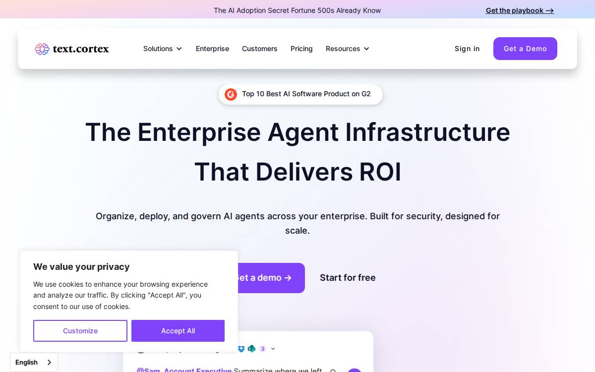 Textcortex website preview