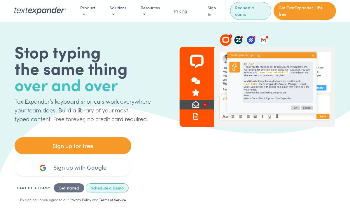 TextExpander website preview