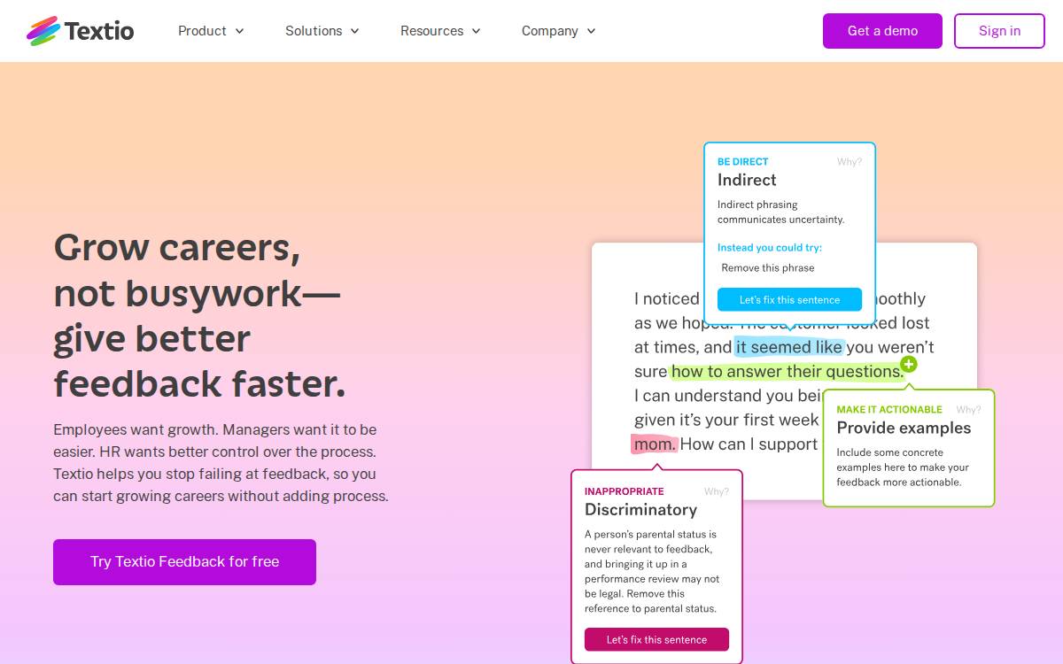 Textio website preview