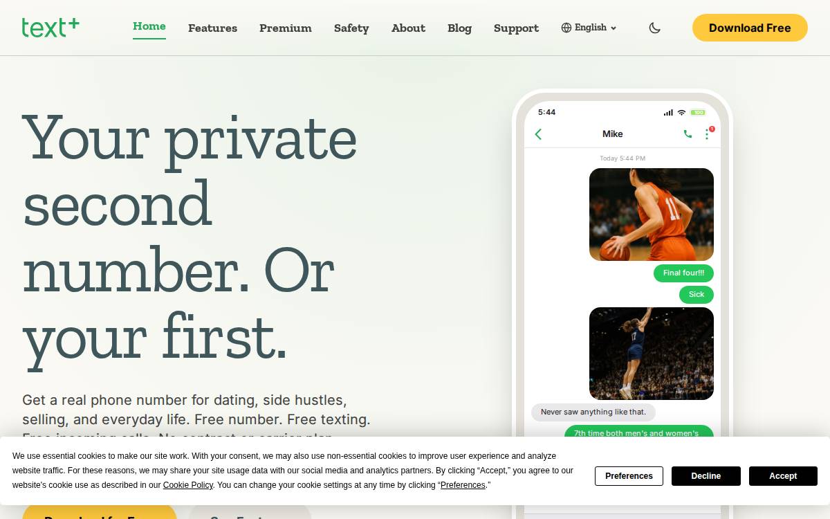 textPlus website preview