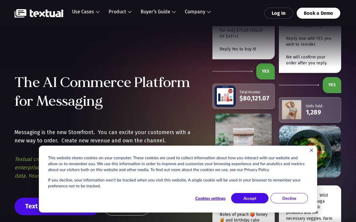 Textual website preview