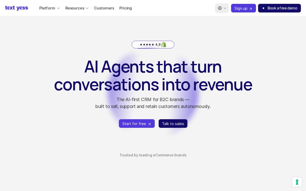 TextYess website preview