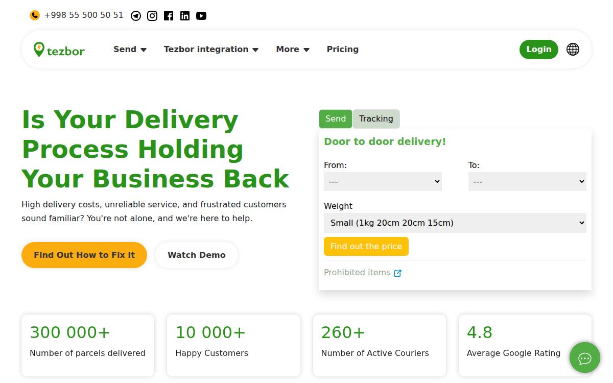 Tezbor, Inc. website preview
