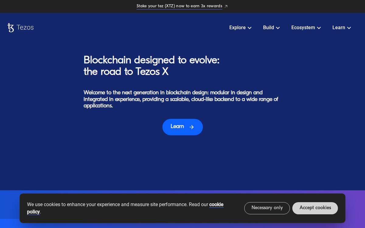 Tezos website preview