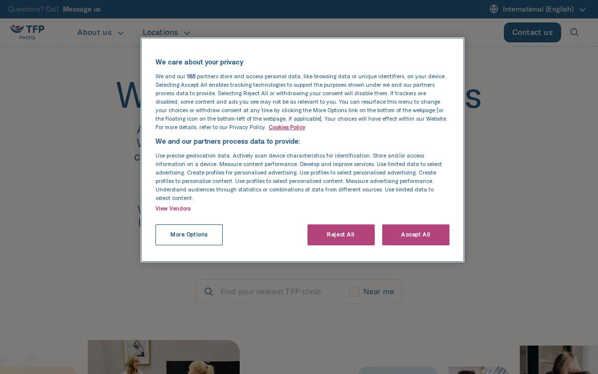 TFP Fertility Group website preview