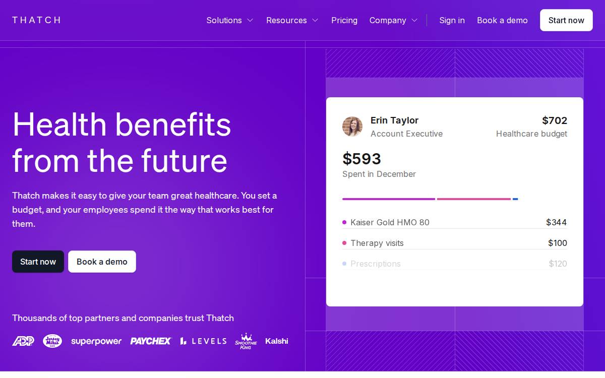 Thatch Health website preview