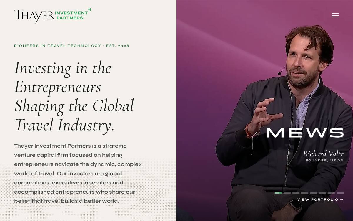 Thayer Ventures website preview