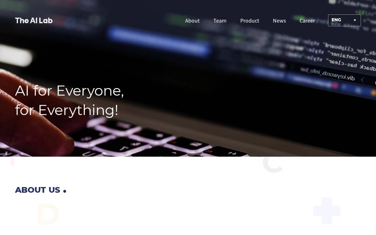 The AI Lab website preview