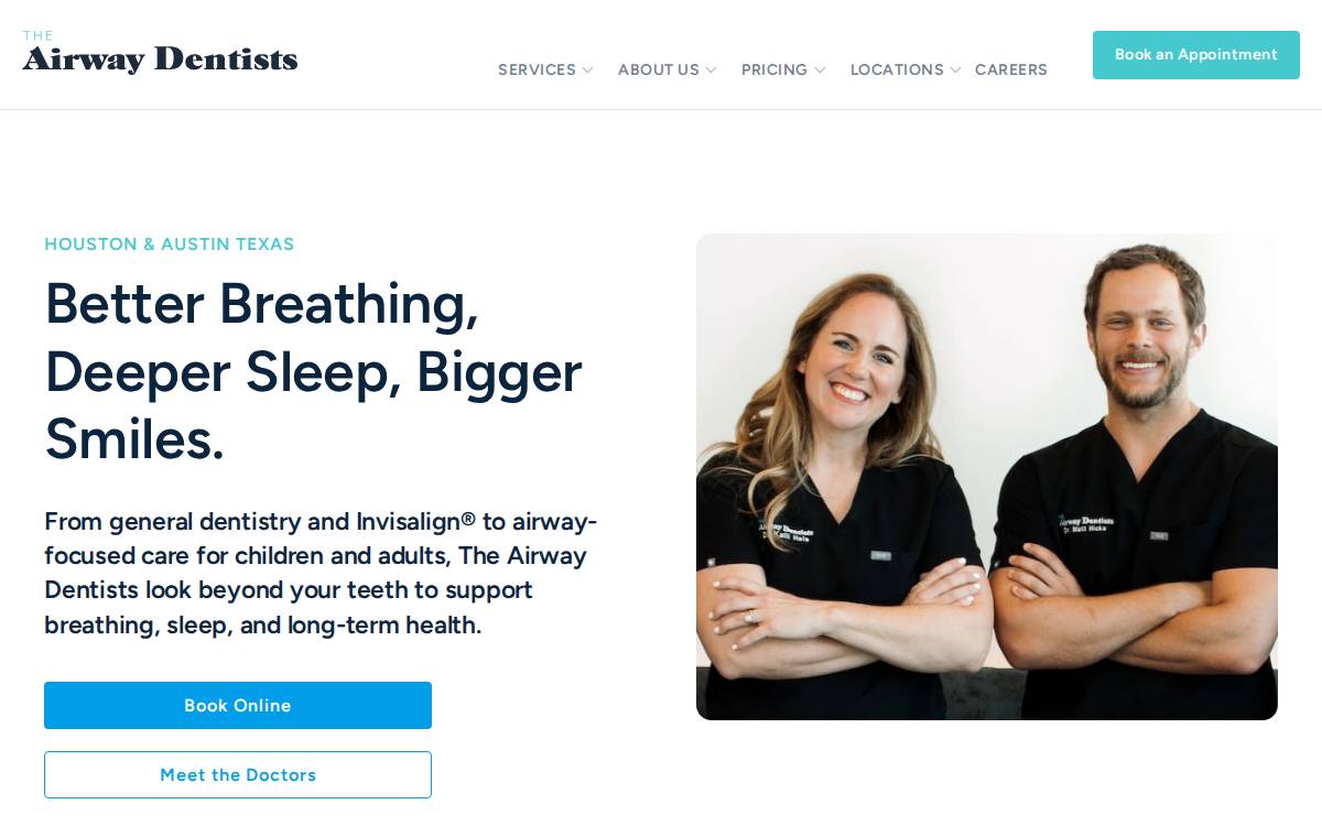 The Airway Dentists website preview