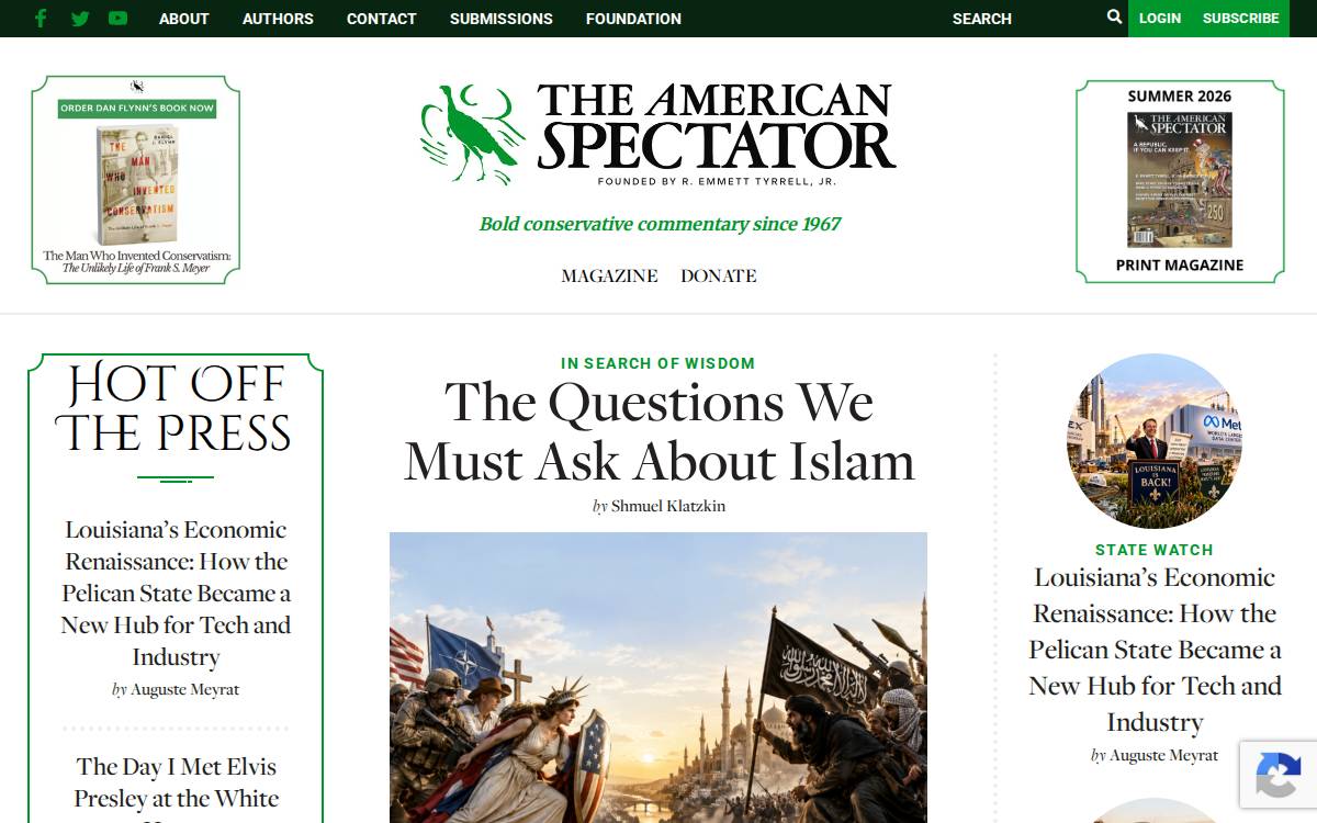 The American Spectator website preview