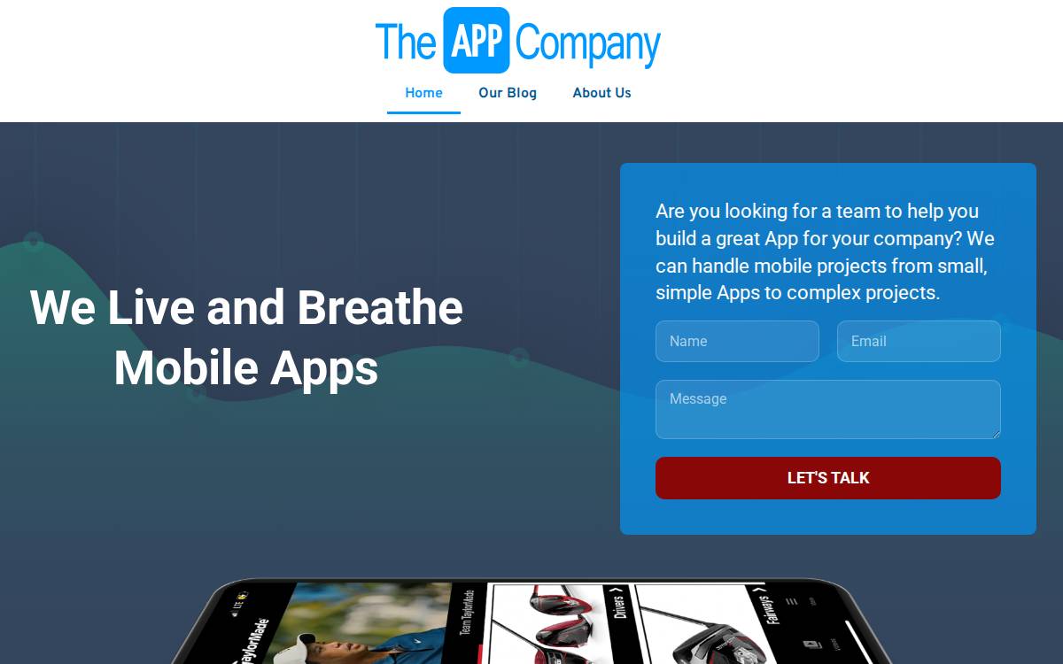 The App Company website preview
