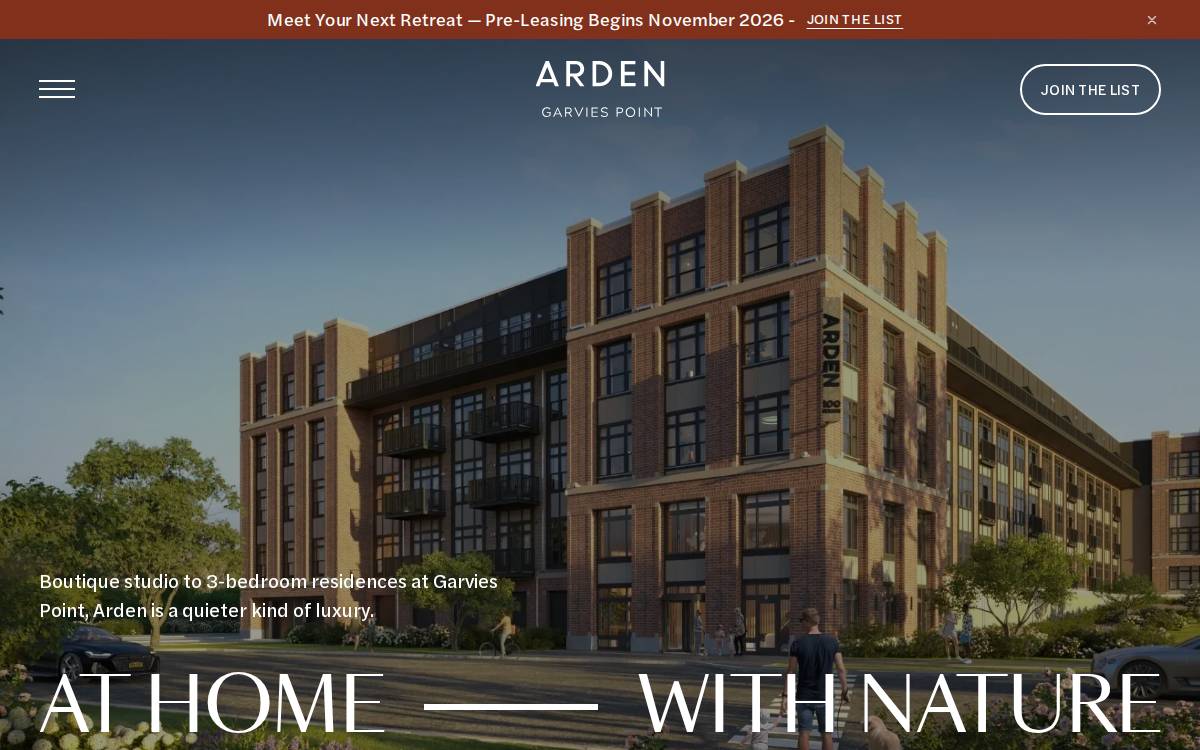 The Arden website preview