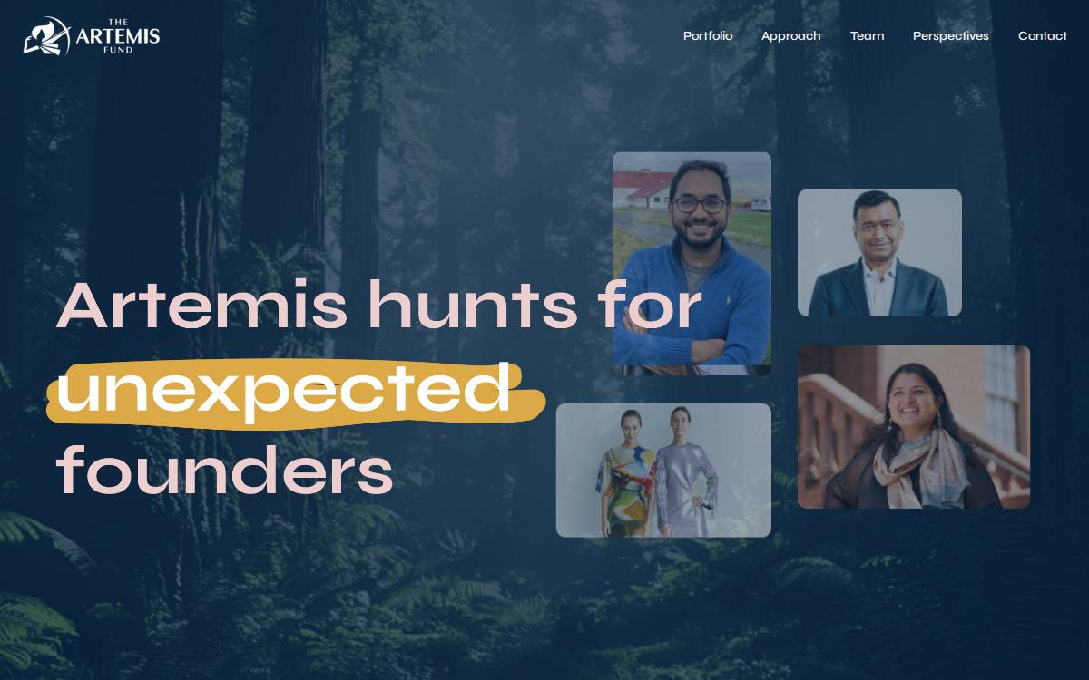 The Artemis Fund website preview