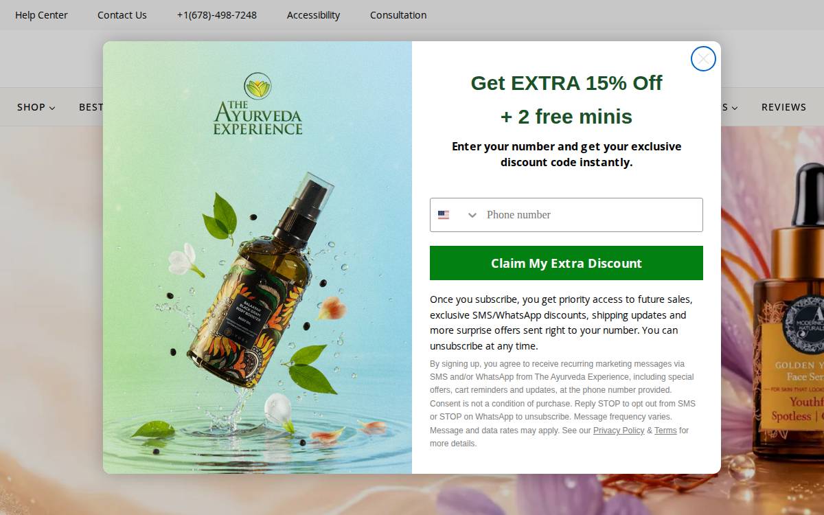 The Ayurveda Experience website preview