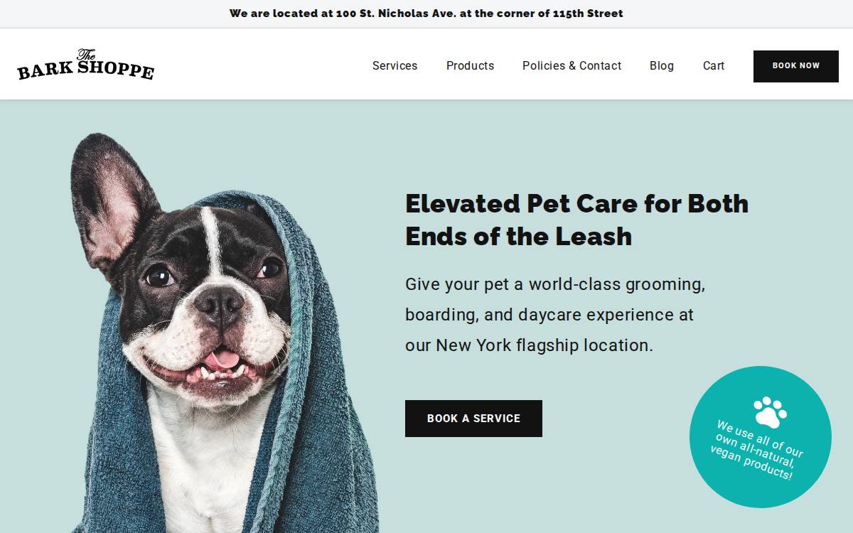 The Bark Shoppe website preview
