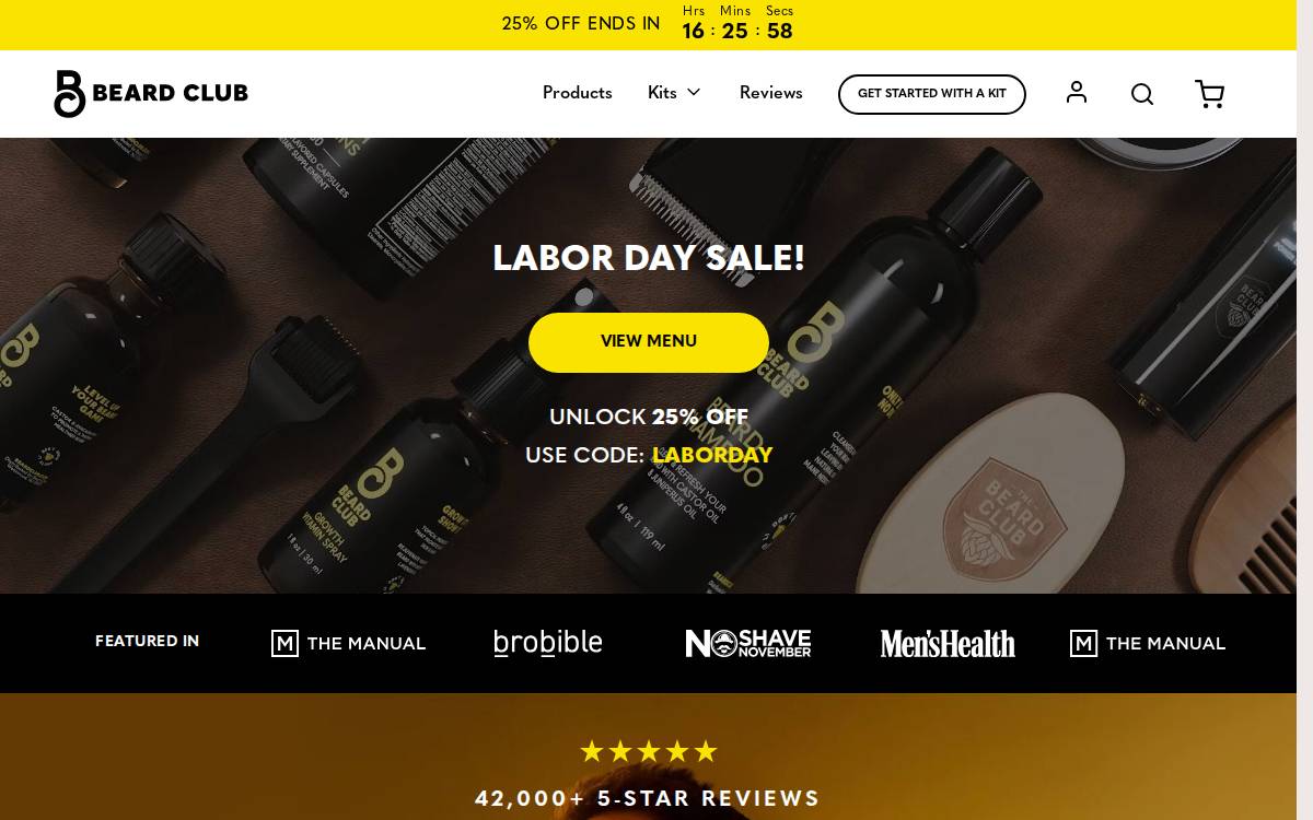 The Beard Club website preview