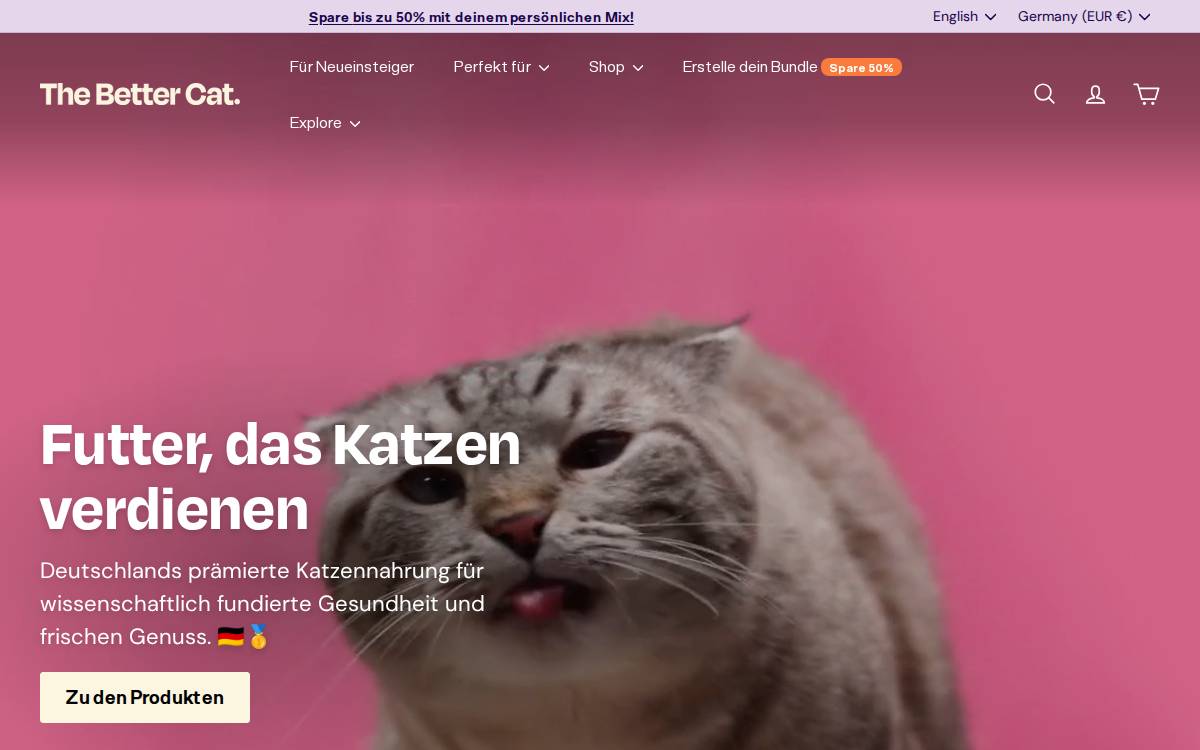 The Better Cat website preview