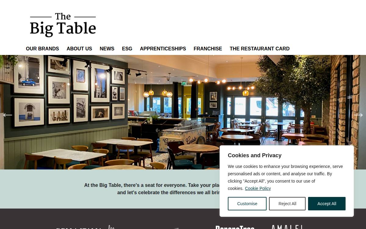 The Big Table website preview