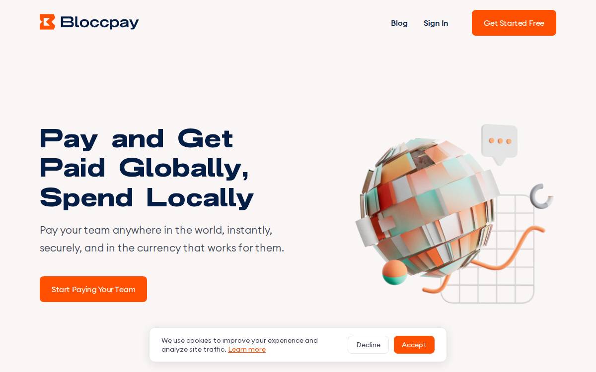 The Blocc website preview