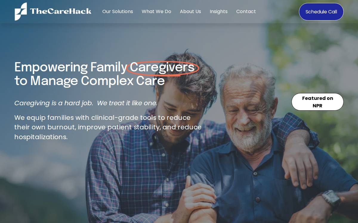 The Care Hack website preview