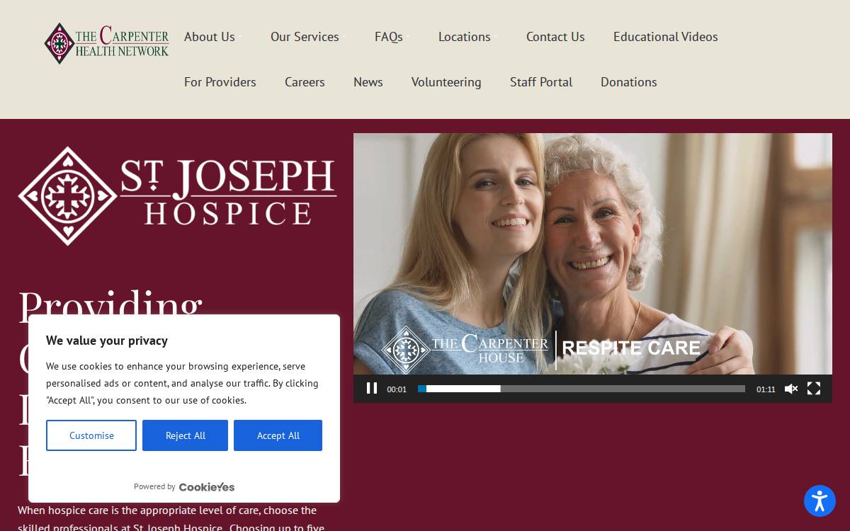 The Carpenter Health Network website preview