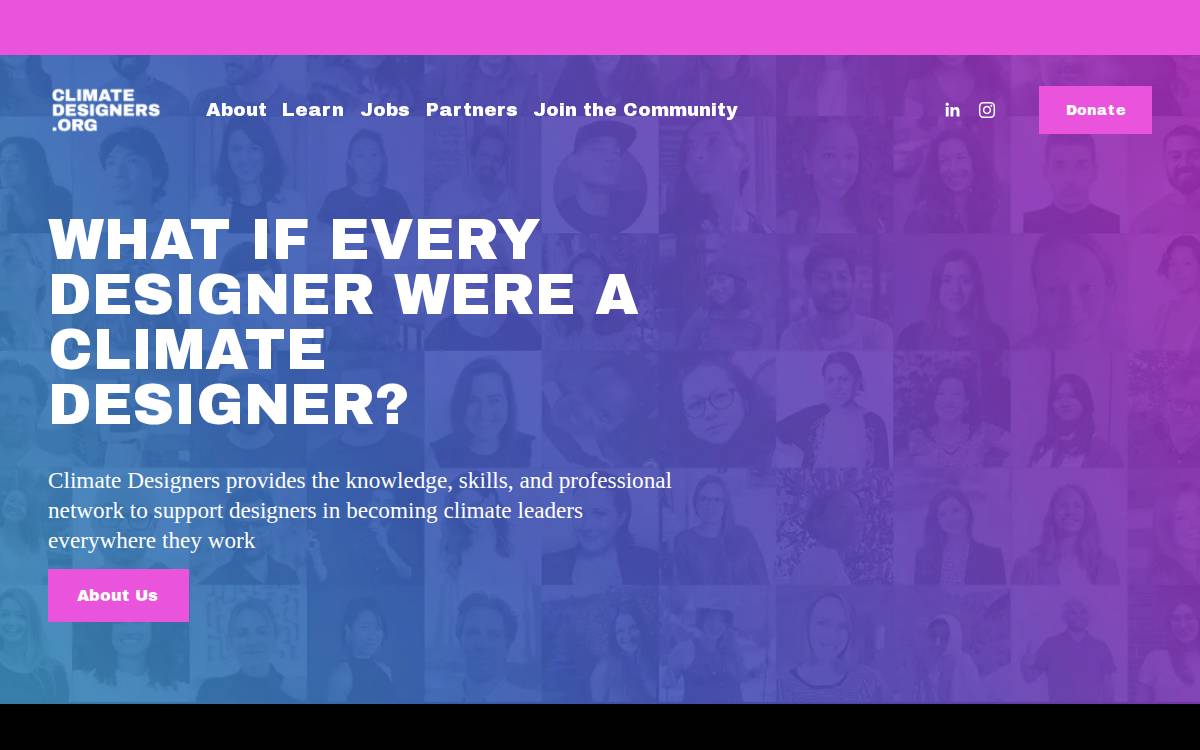 The Climate Designers Community website preview