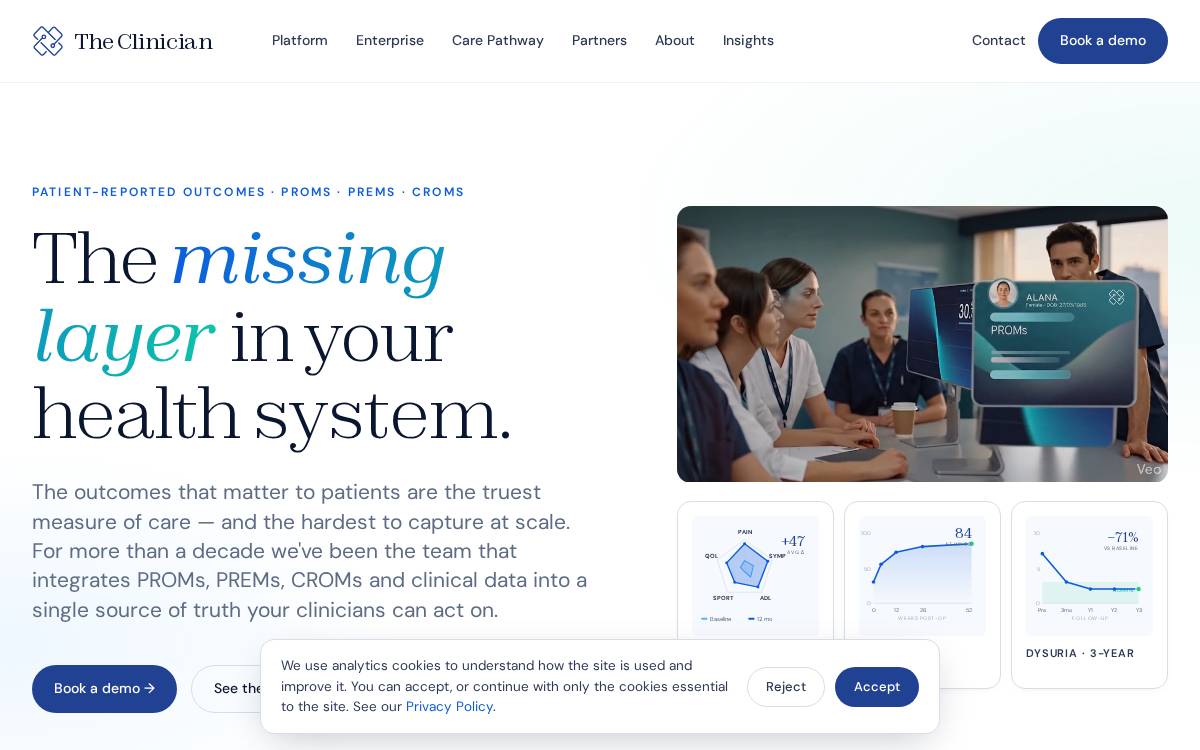 The Clinician website preview