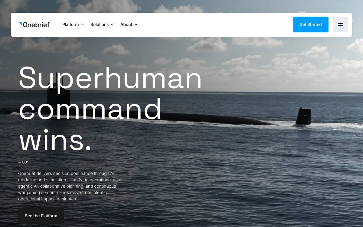 Onebrief website preview