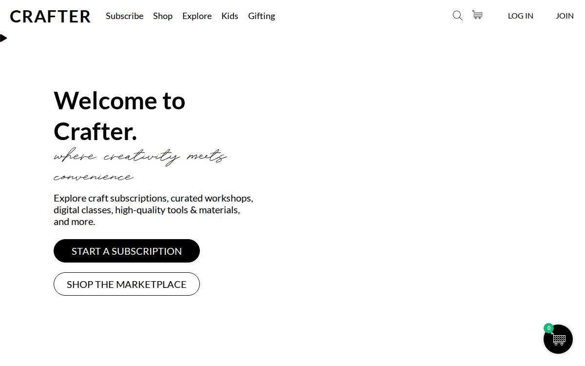 The Crafter's Box website preview
