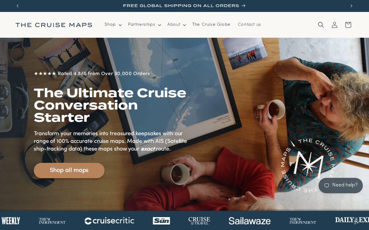 The Cruise Maps website preview