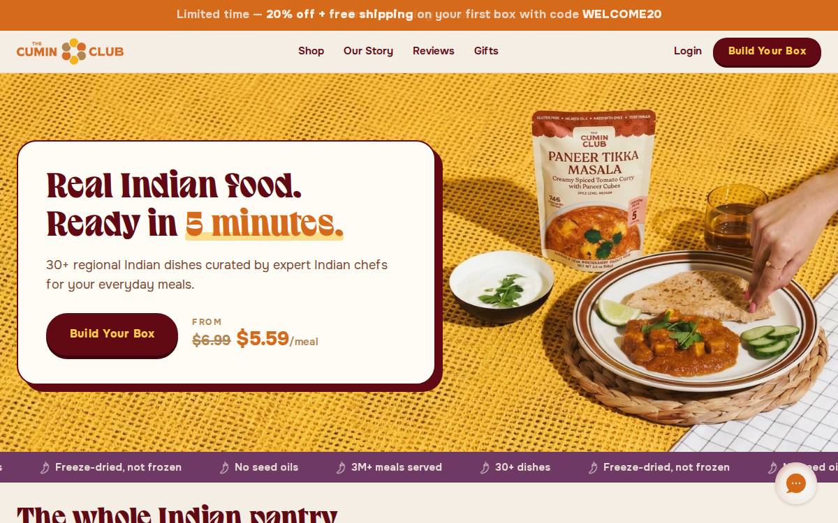 The Cumin Club website preview