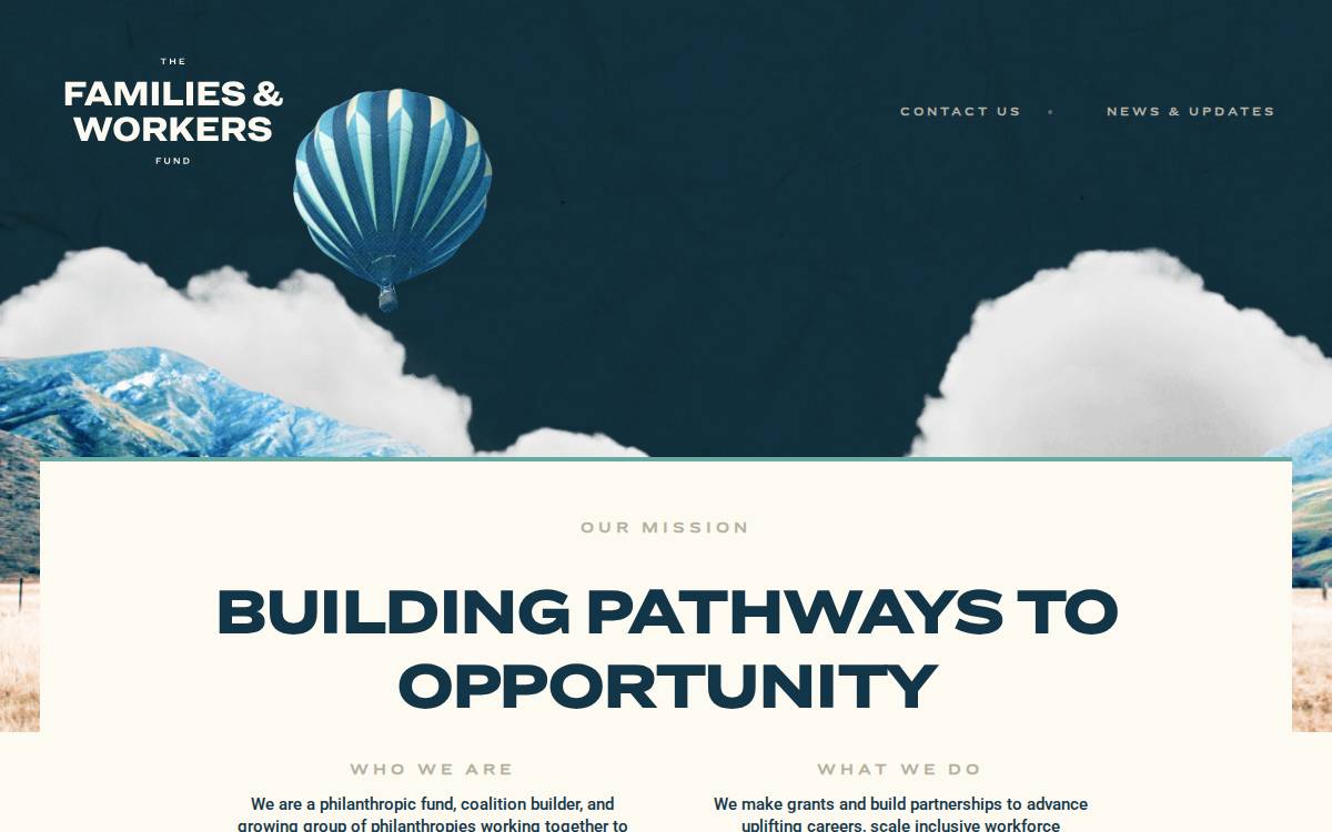 The Families & Workers Fund website preview