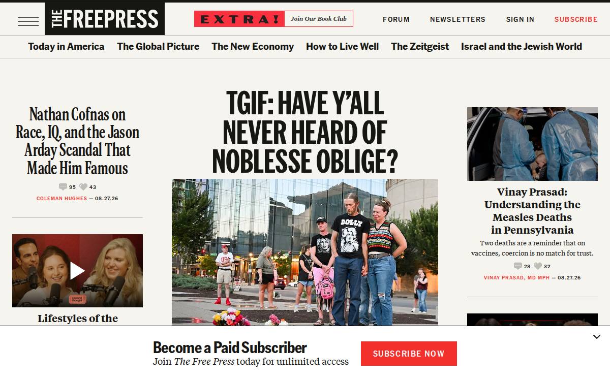 The Free Press website preview