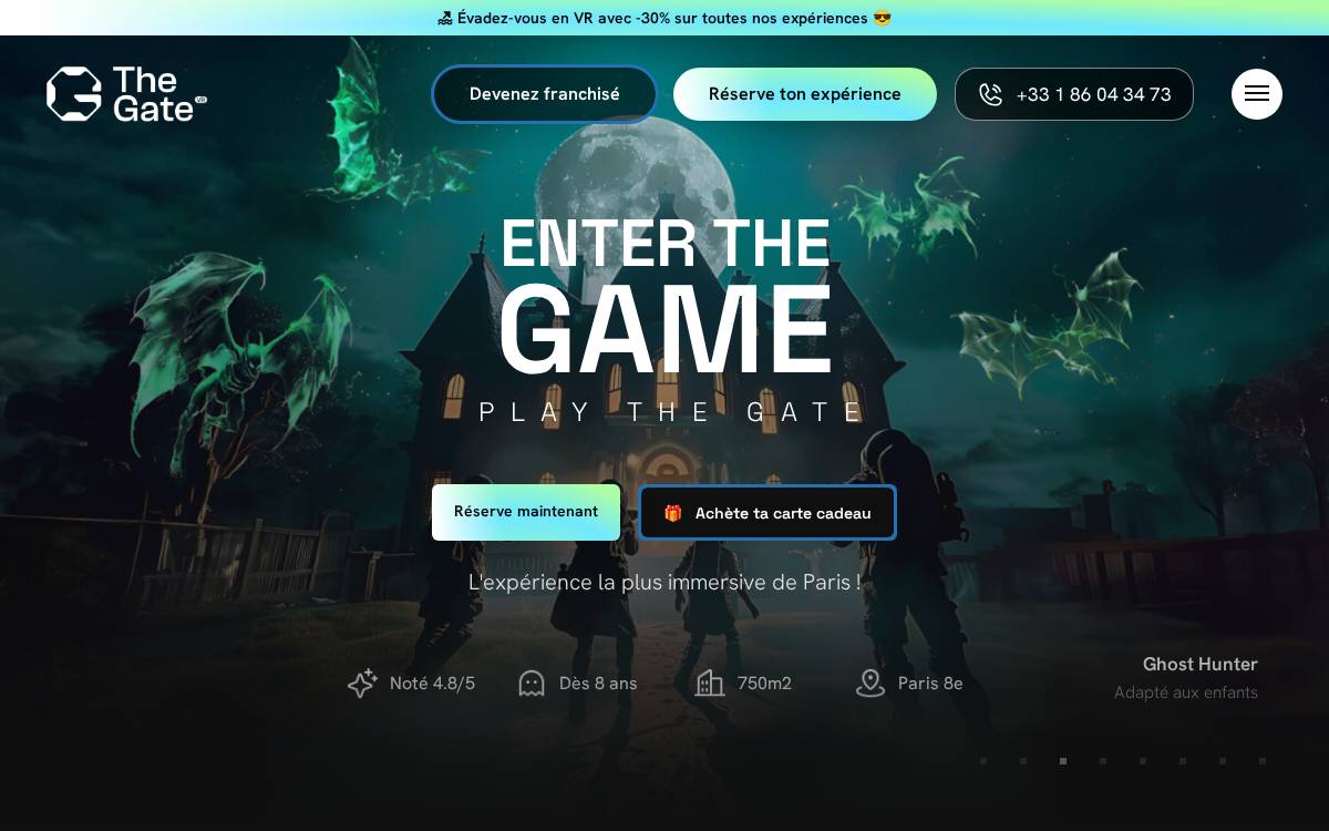The Gate VR website preview