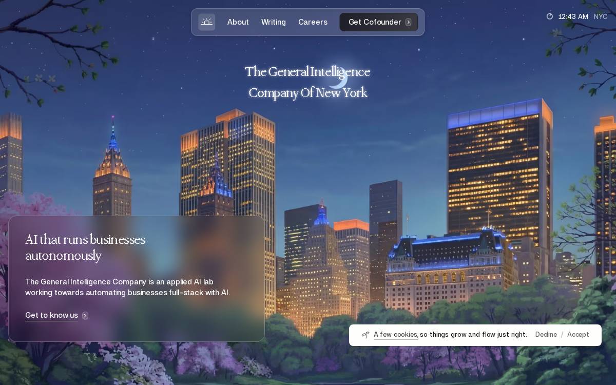 The General Intelligence Company website preview