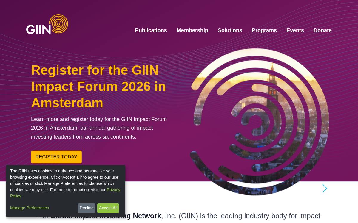 The GIIN website preview