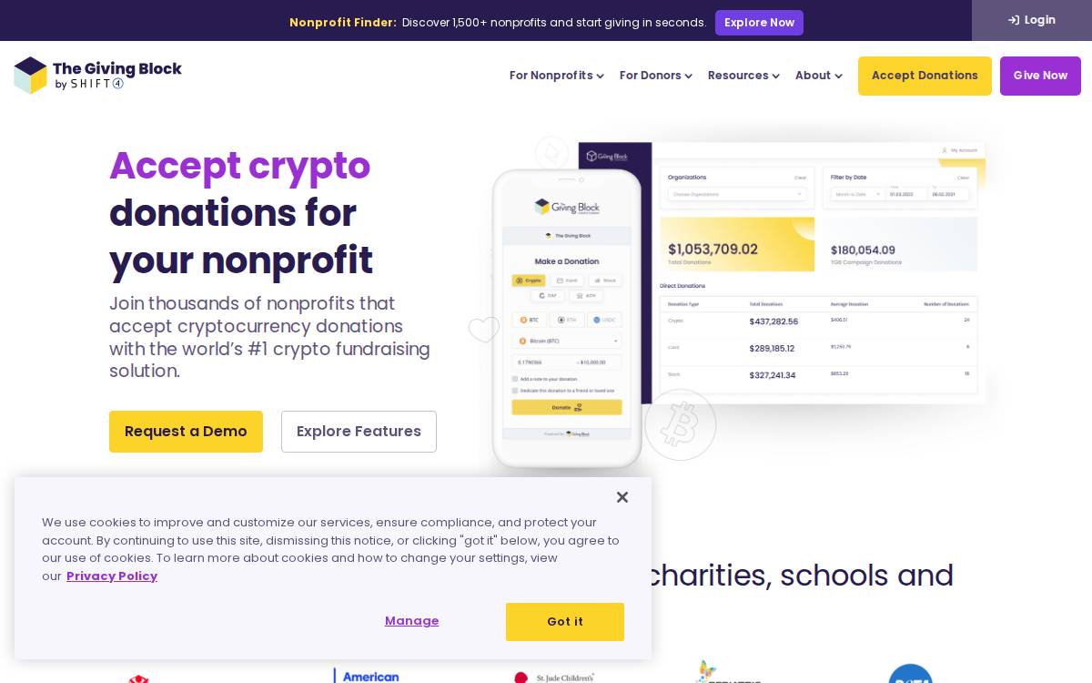 The Giving Block website preview