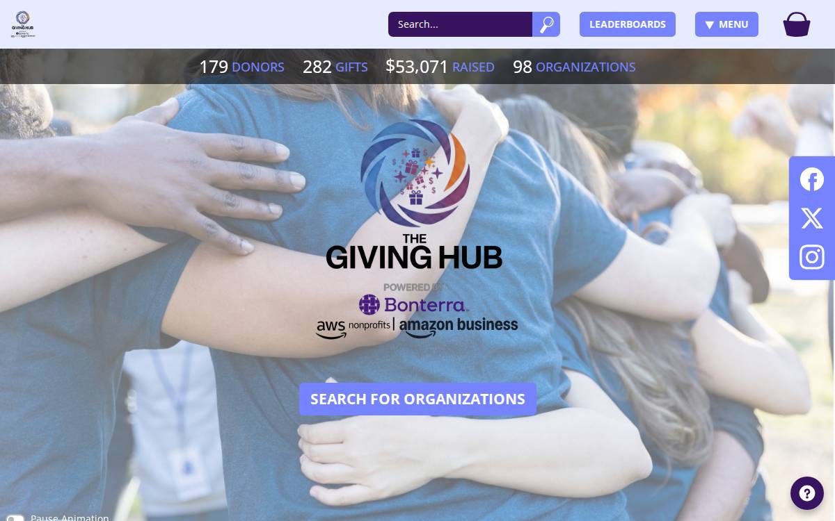 The Giving Hub website preview