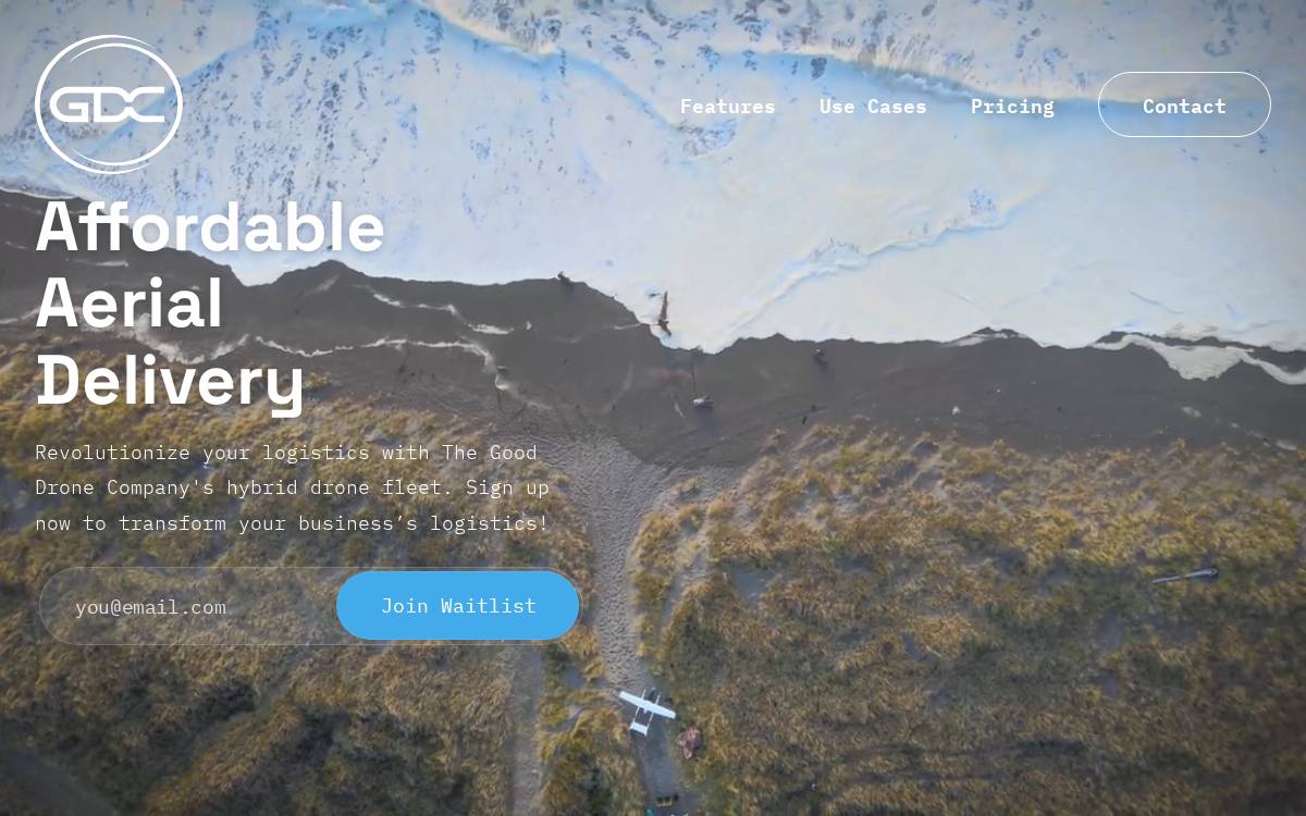 The Good Drone Company website preview