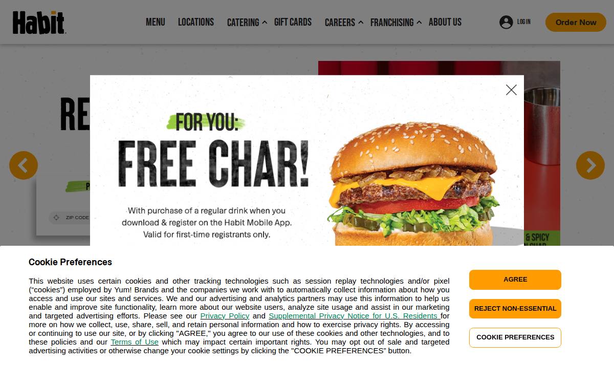 The Habit Burger Grill website preview