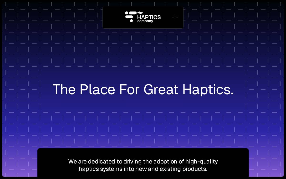The Haptics Company website preview